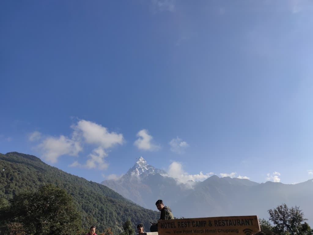 Machhapuchhre (Fishtail) from the Forest Camp viewpoint near Chuprung