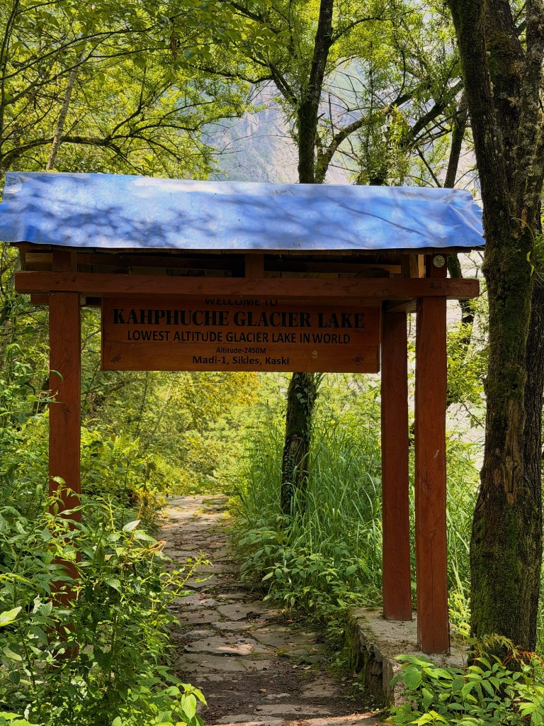 Welcome gate at the start of the Kapuche Glacier Lake trail near Sikles