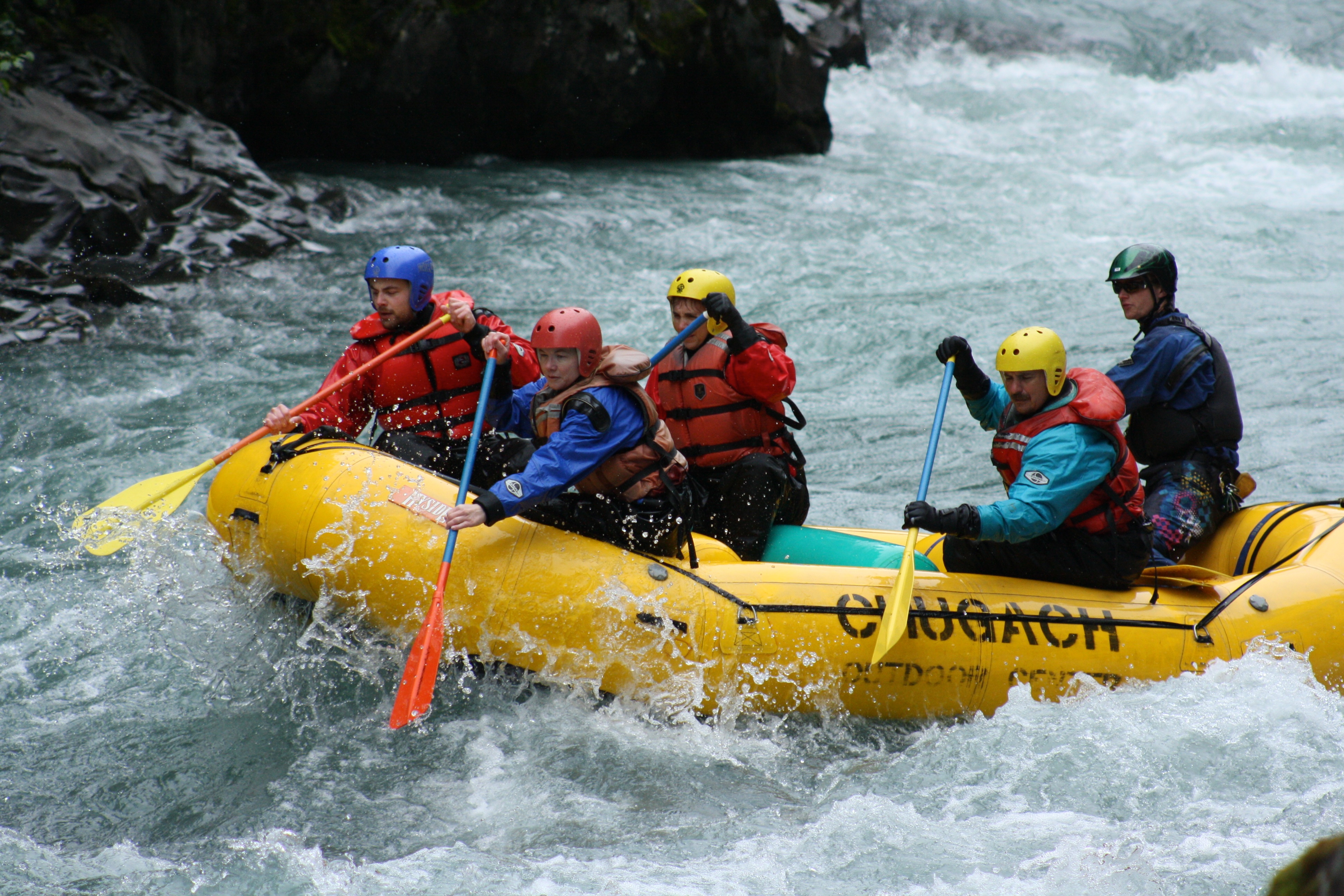 White water rafting near Pokhara — adventure activity in Nepal